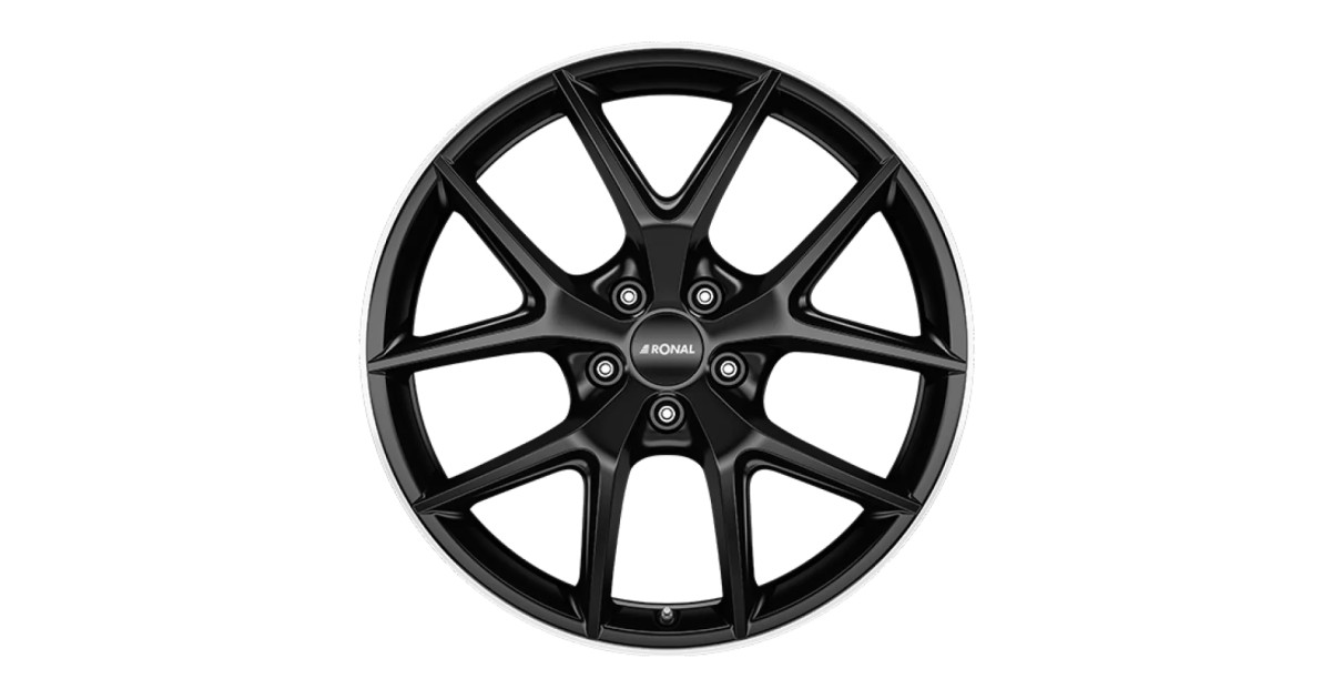 Jante ALU, Ronal R75 Jetblack matt-Bord poli 8X19 5/ 112 ET48.1 , Alésage 66.6