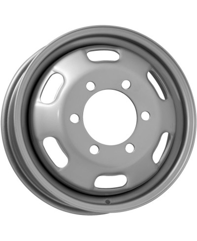 Jante Tole/Acier, ALCAR , No 6023 ,  5,5X16 6/ 170 ET107, Alésage 130 , COULEUR ARGENT , (IVÉCO DAILY)