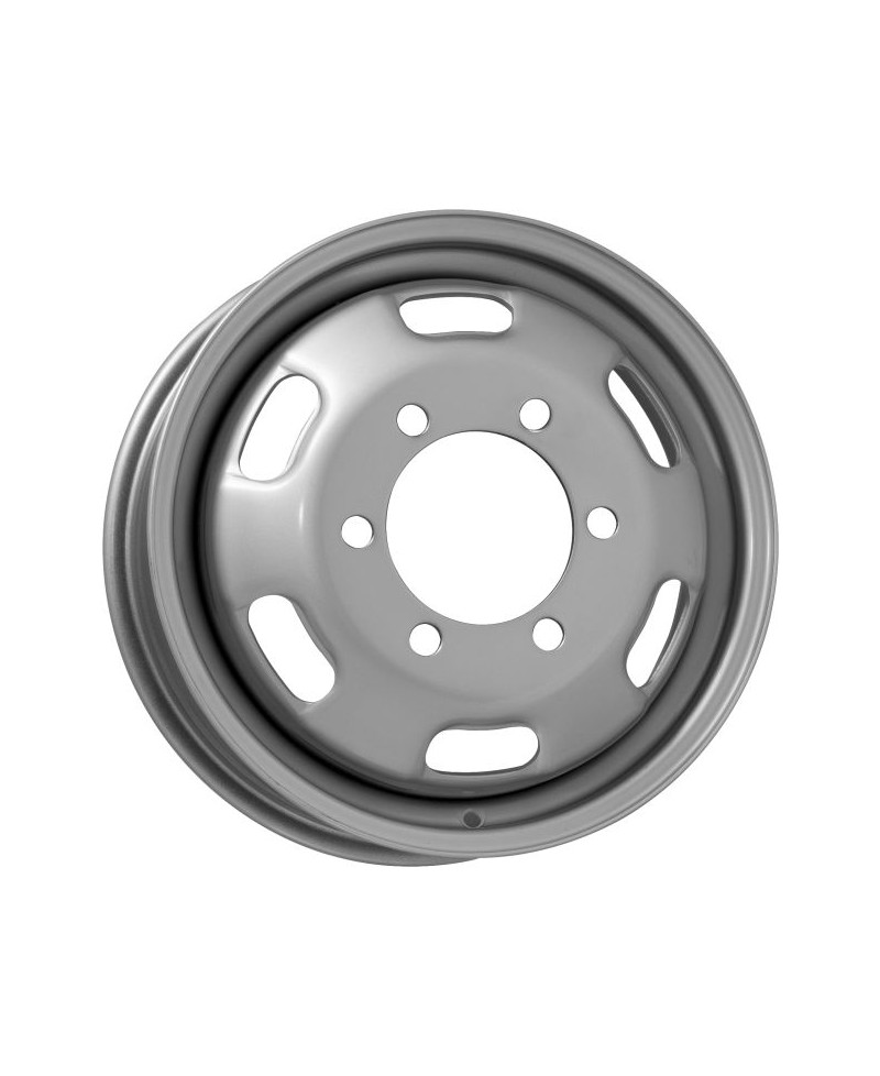 Jante Tole/Acier, ALCAR , No 6023 ,  5,5X16 6/ 170 ET107, Alésage 130 , COULEUR ARGENT , (IVÉCO DAILY)