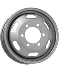 Jante Tole/Acier, ALCAR , No 6023 ,  5,5X16 6/ 170 ET107, Alésage 130 , COULEUR ARGENT , (IVÉCO DAILY)