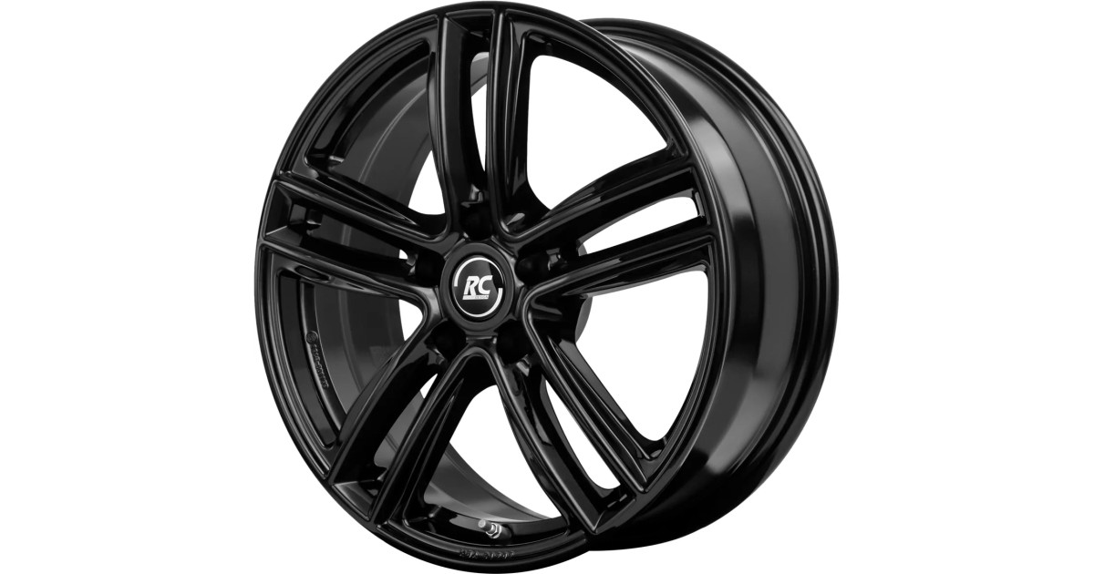 Jante Alu RC Design RC27 Noir brillant 6,5x17 5x114.3 ET30 , Alésage 60.1