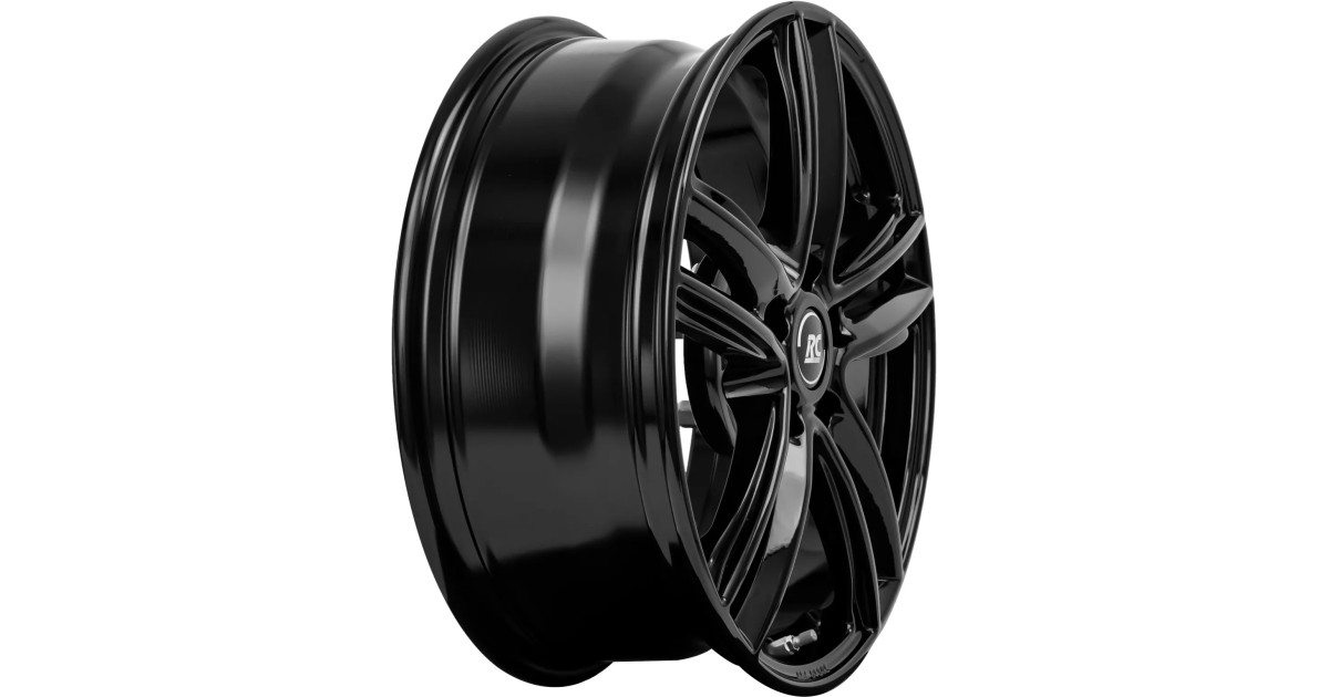 Jante Alu RC Design RC27 Noir brillant 6,5x17 5x114.3 ET30 , Alésage 60.1