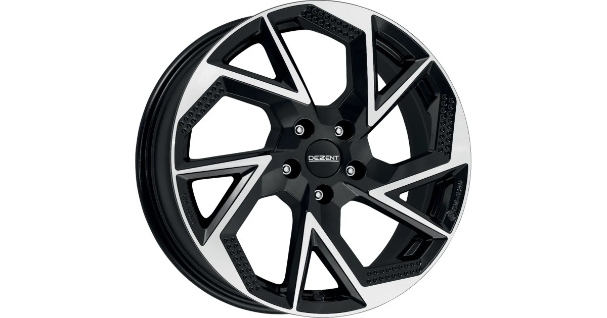 Jante Alu Dezent AP dark , Noir face polie 7,5x18 5x108 ET44 , Alésage 65.1