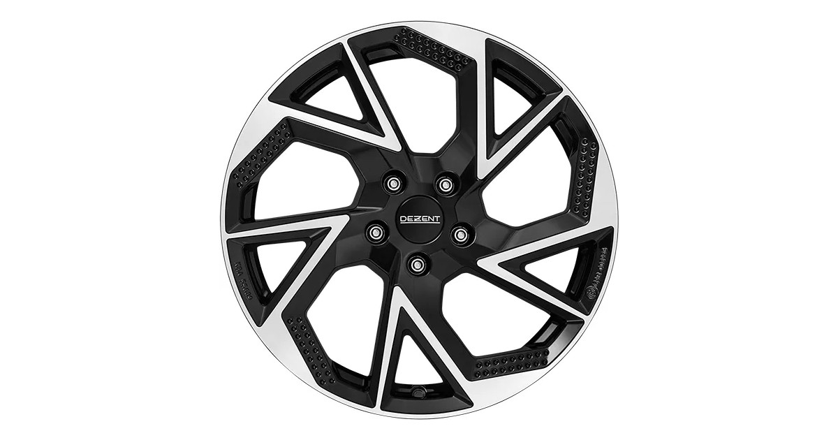 Jante Alu Dezent AP dark , Noir face polie 7,5x18 5x108 ET44 , Alésage 65.1