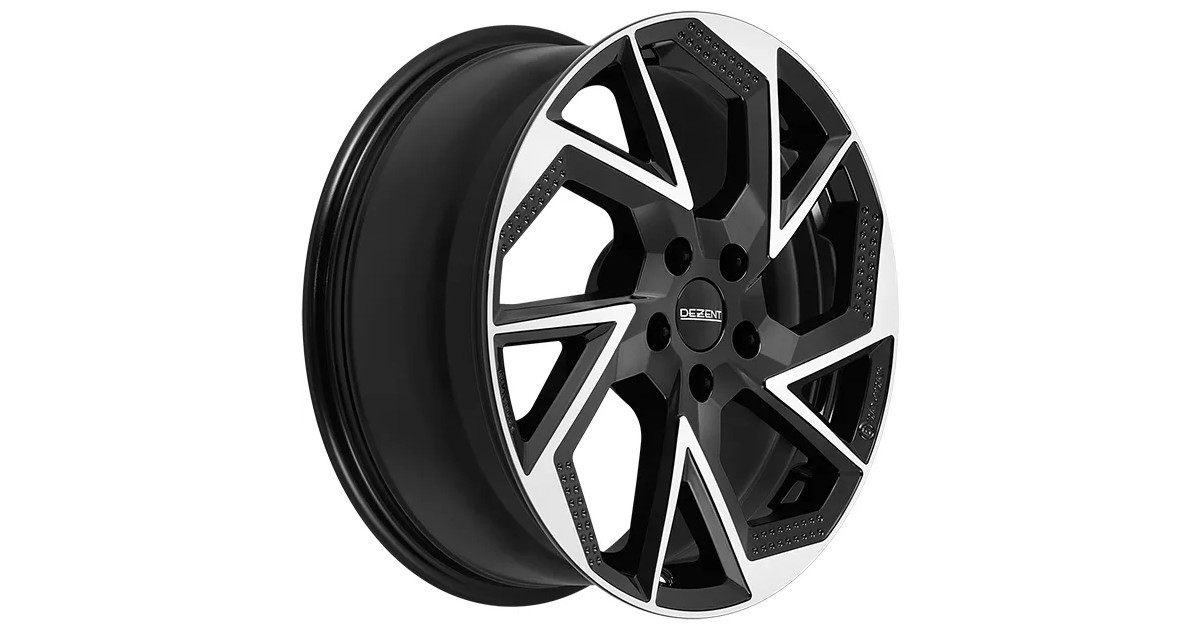 Jante Alu Dezent AP dark , Noir face polie 7,5x18 5x108 ET44 , Alésage 65.1