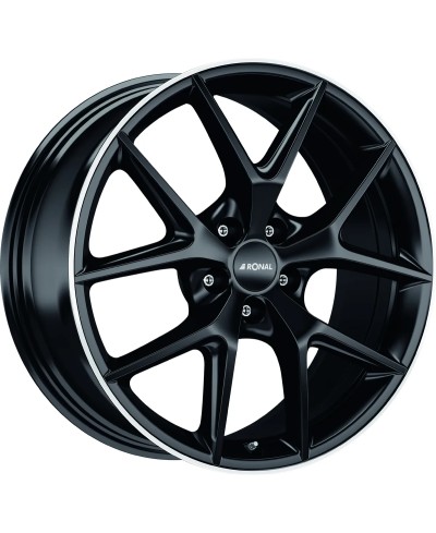 Jante ALU, Ronal R75 Jetblack Matt-Bord poli 8.5X20 5/ 112 ET35, Alésage 66.6