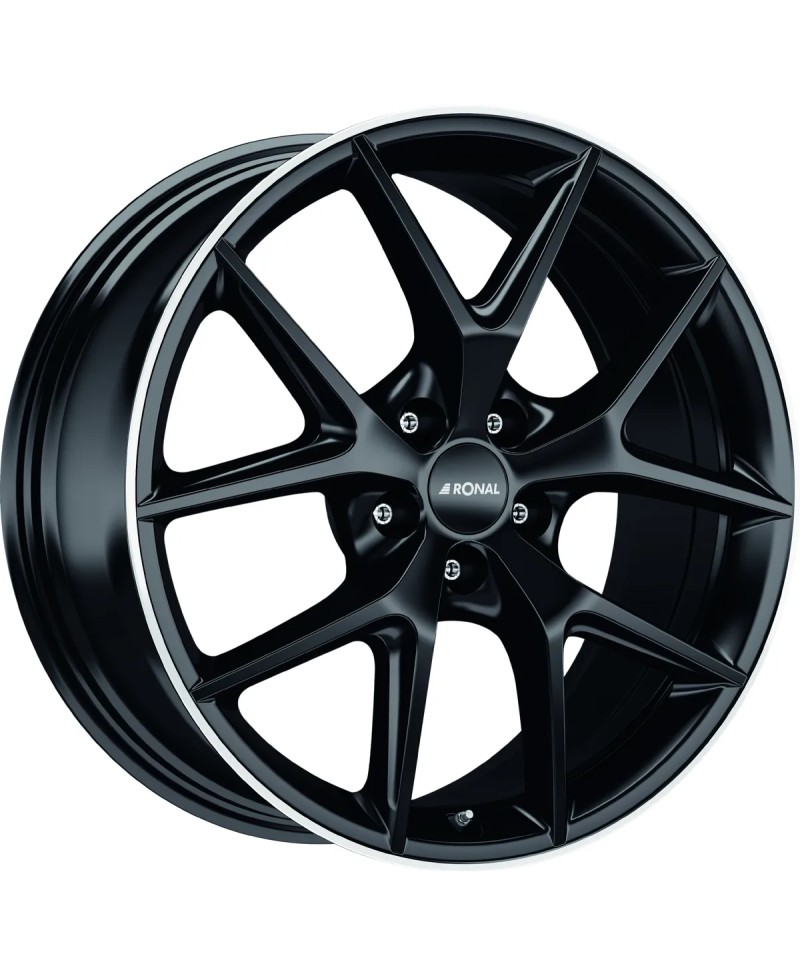 Jante ALU, Ronal R75 Jetblack Matt-Bord poli 8.5X20 5/ 112 ET35, Alésage 66.6