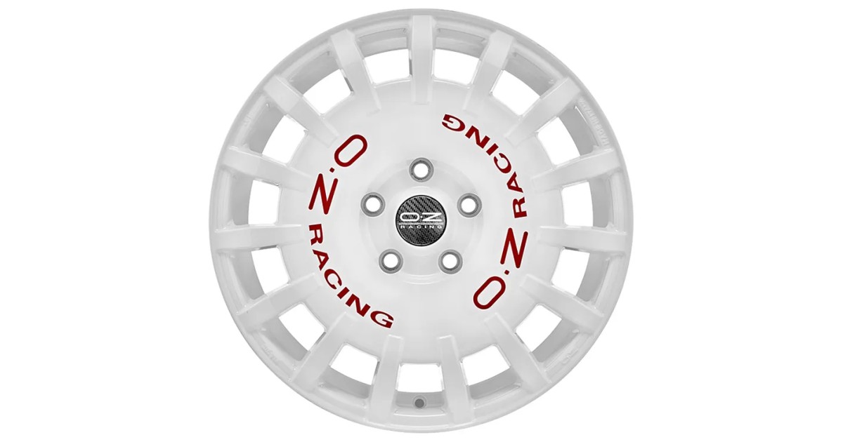 Jante ALU, OZ RALLY RACING VAN RACE WHITE + RED LETTER 8X18 5/ 120 ET45 , Alésage 65.1